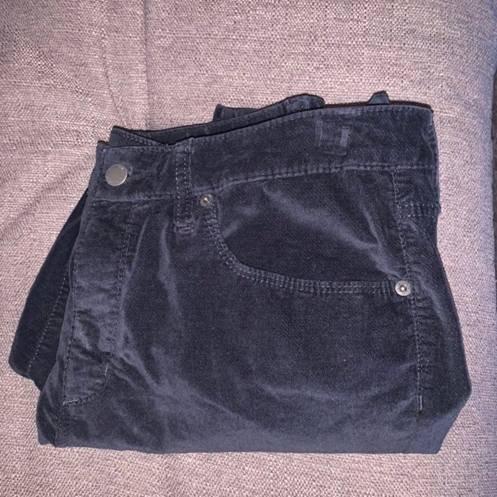 Velvet like material black womens pants